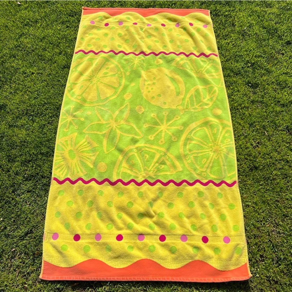 Y2K 100% Egyptian Cotton Oversized‎ Beach Towel Colorful Fruit Polk-A-Dots 36x66